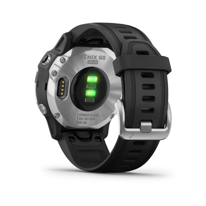MONTRE GPS CONNECTÉE FENIX 6 S SOLAR SILVER BLACK GARMIN ...