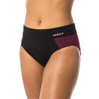 Bas de maillot de bain culotte Aquagym-Aquabike femme Luna noir bordeaux