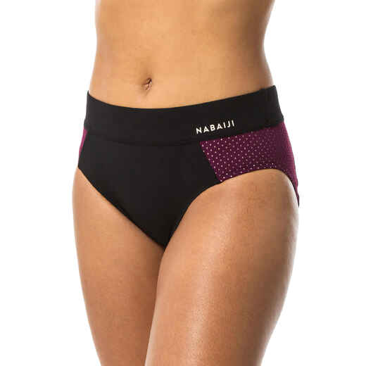 
      Women's Aquafit-Aquabiking Swimsuit Briefs Luna Black Burgundy
  