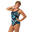 Women's Aquafitness 1-piece swimsuit Karli Flo Black Blue