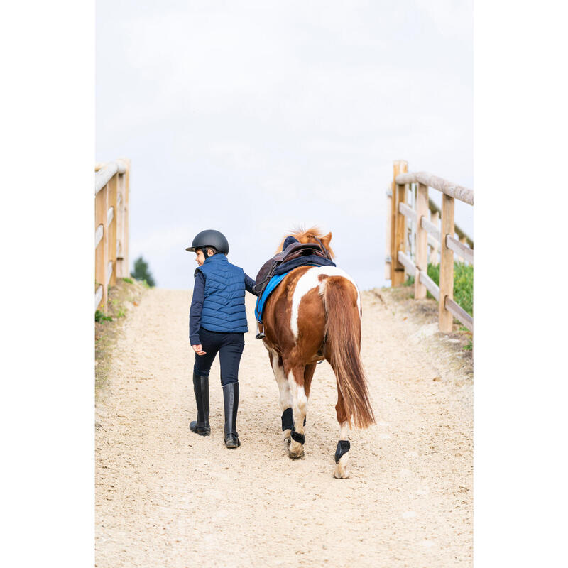 Doudoune équitation sans manches Enfant - 500 bleu turquin et marine