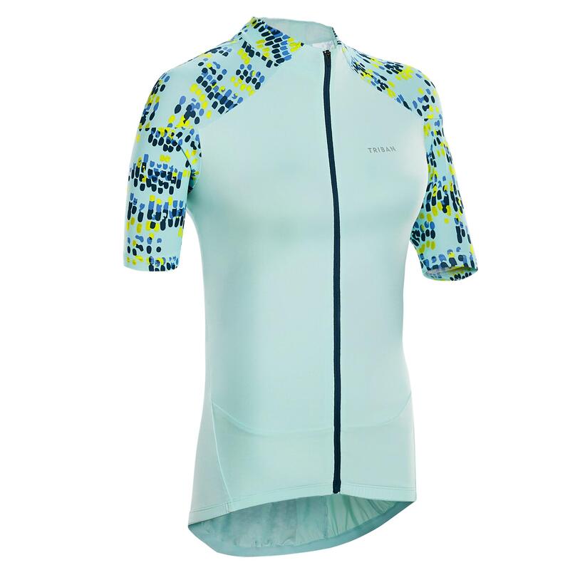 Dámský cyklistický dres 500 Glow s krátkými rukávy mátově zelený 