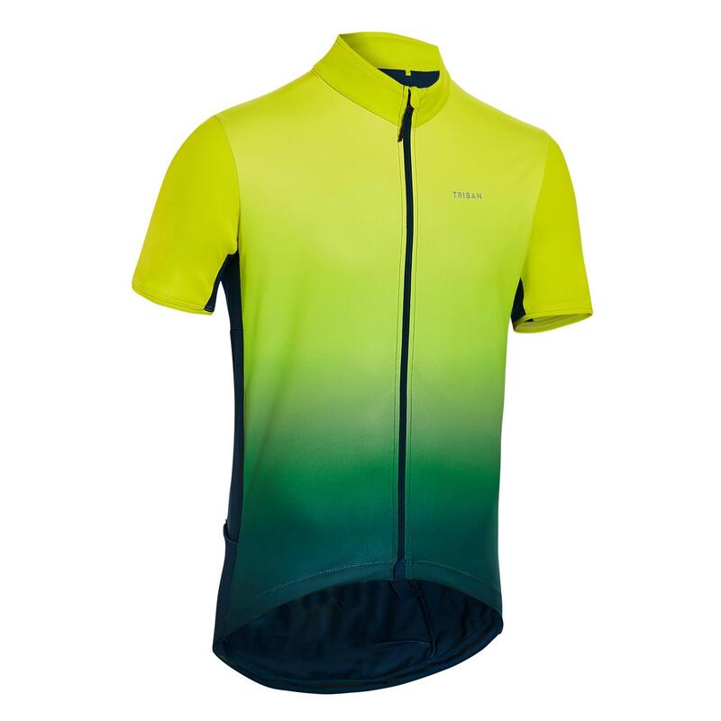 Maglia ciclismo uomo RC 500 petrolio-giallo
