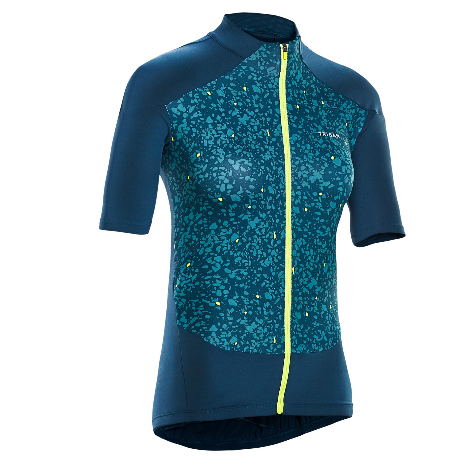 VAN RYSEL Women's Cycling Short-Sleeved Jersey 500 - Terrazzo Green
