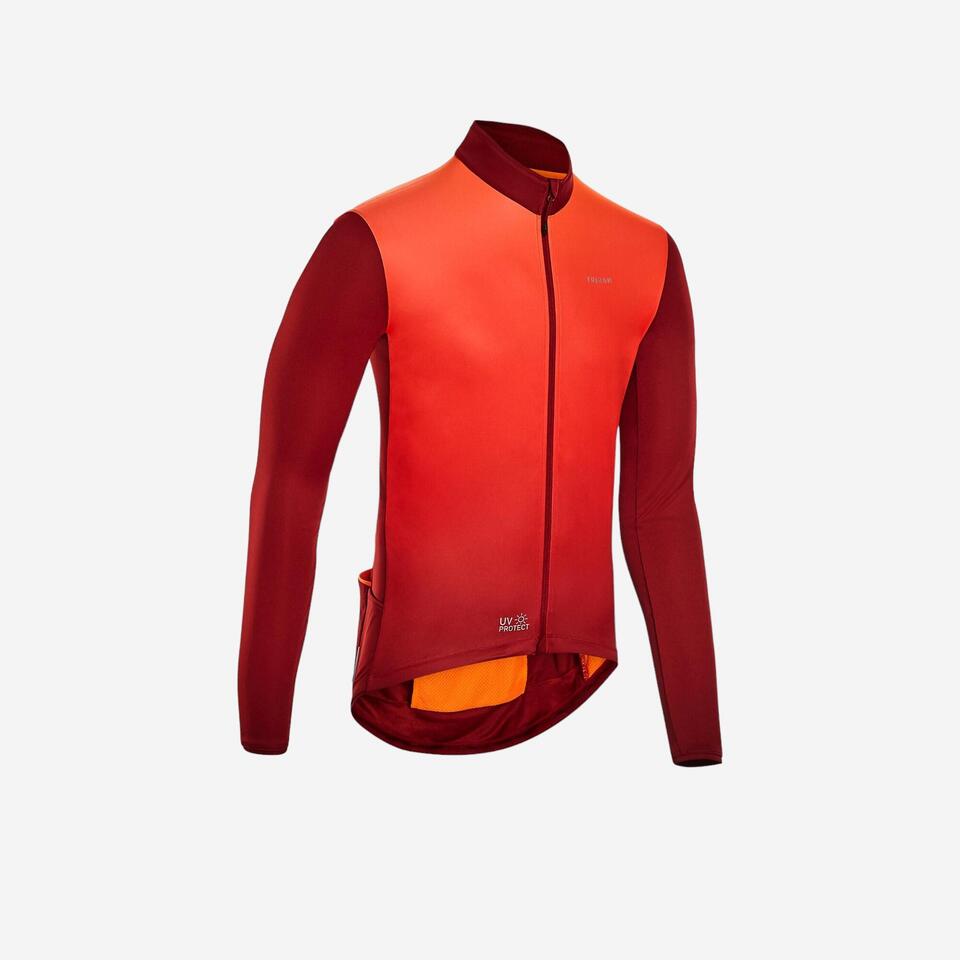 Road Cycling LongSleeved UV Protection Jersey Triban Decathlon