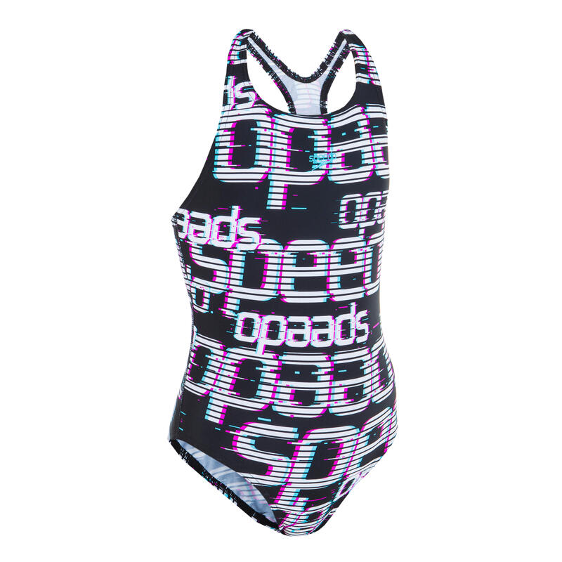 Girls One Piece Swimsuit Speedo Medallist Black