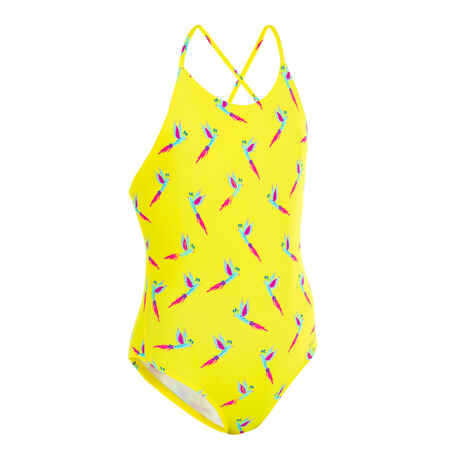 Lila 100 Girl's Swimsuit - Oto Yellow - Decathlon