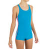 Girls Swimming One-Piece Shorty Swimsuit Vega Turquoise Blue