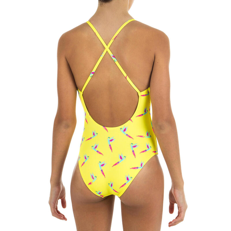 Maillot de bain de natation 1 pièce fille Lila Oto jaune