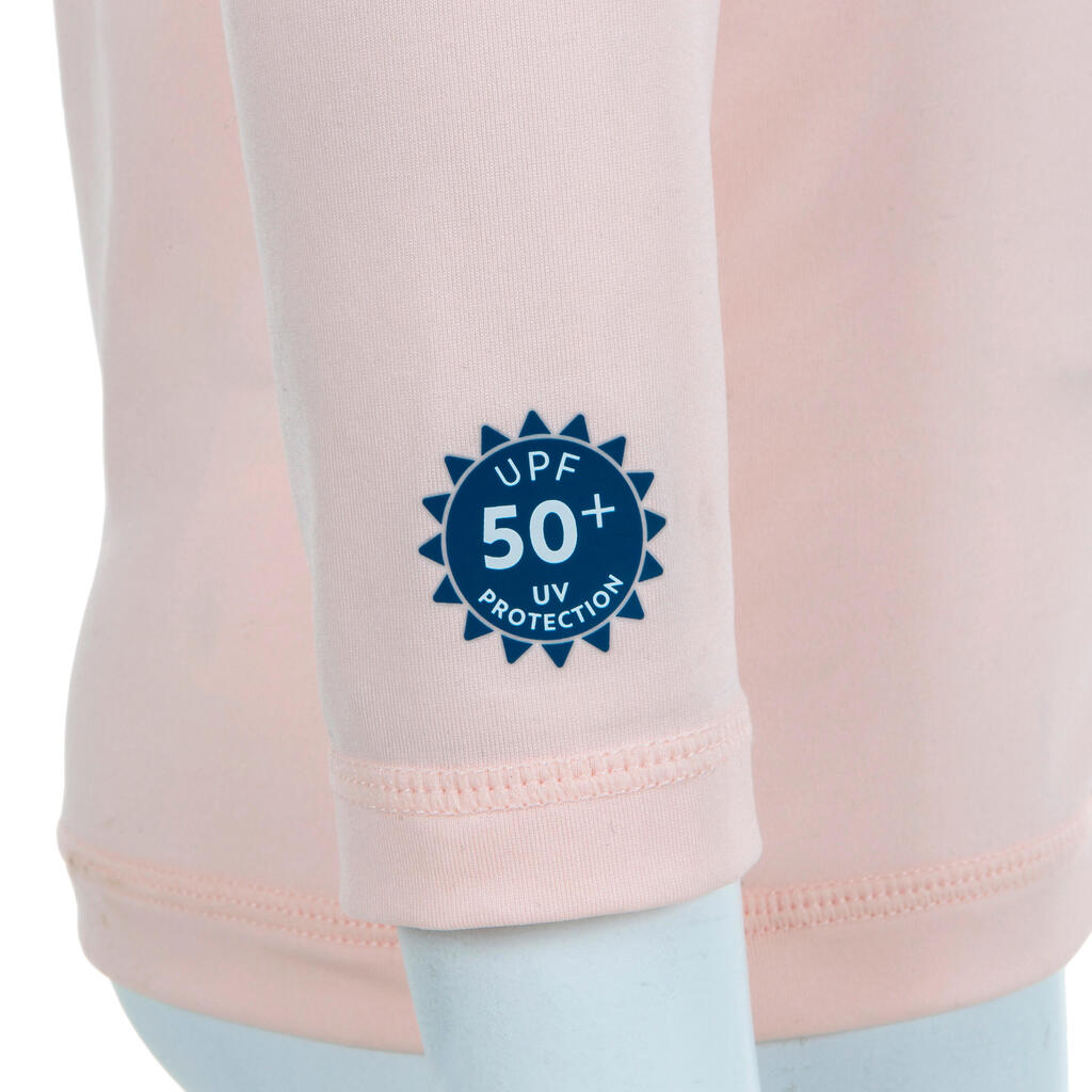 Majica dugih rukava s UV zaštitom za malu djecu ružičasta