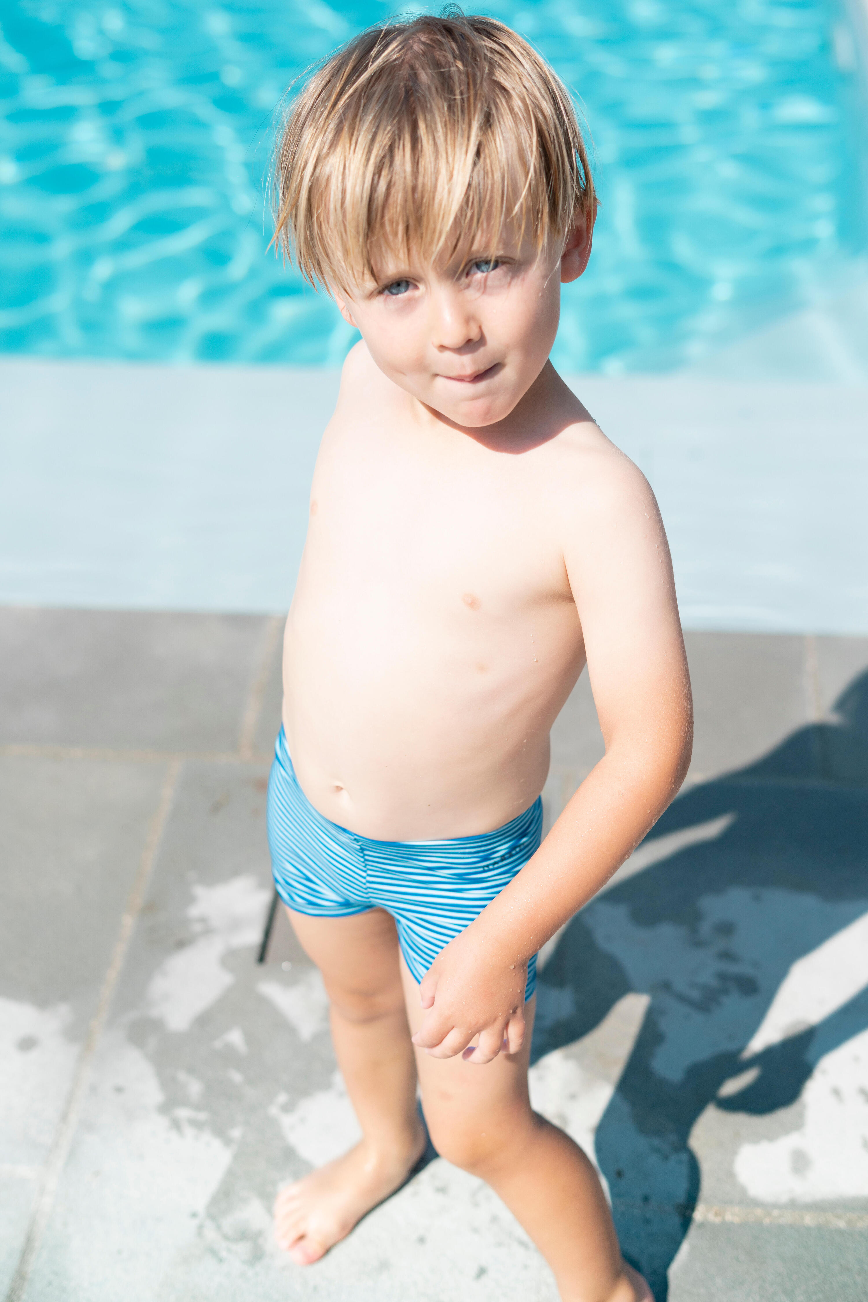 Baby / Kids' Swimming boxers - STRIPES print blue 2/6