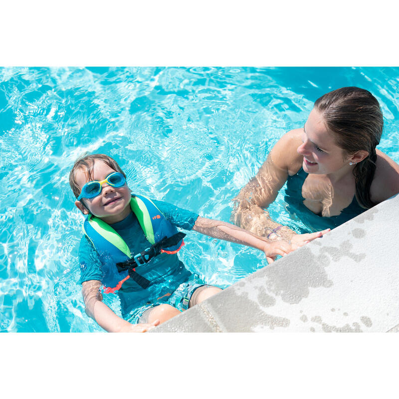 Schwimmbrille Kinder klar - XBase blau/gelb 