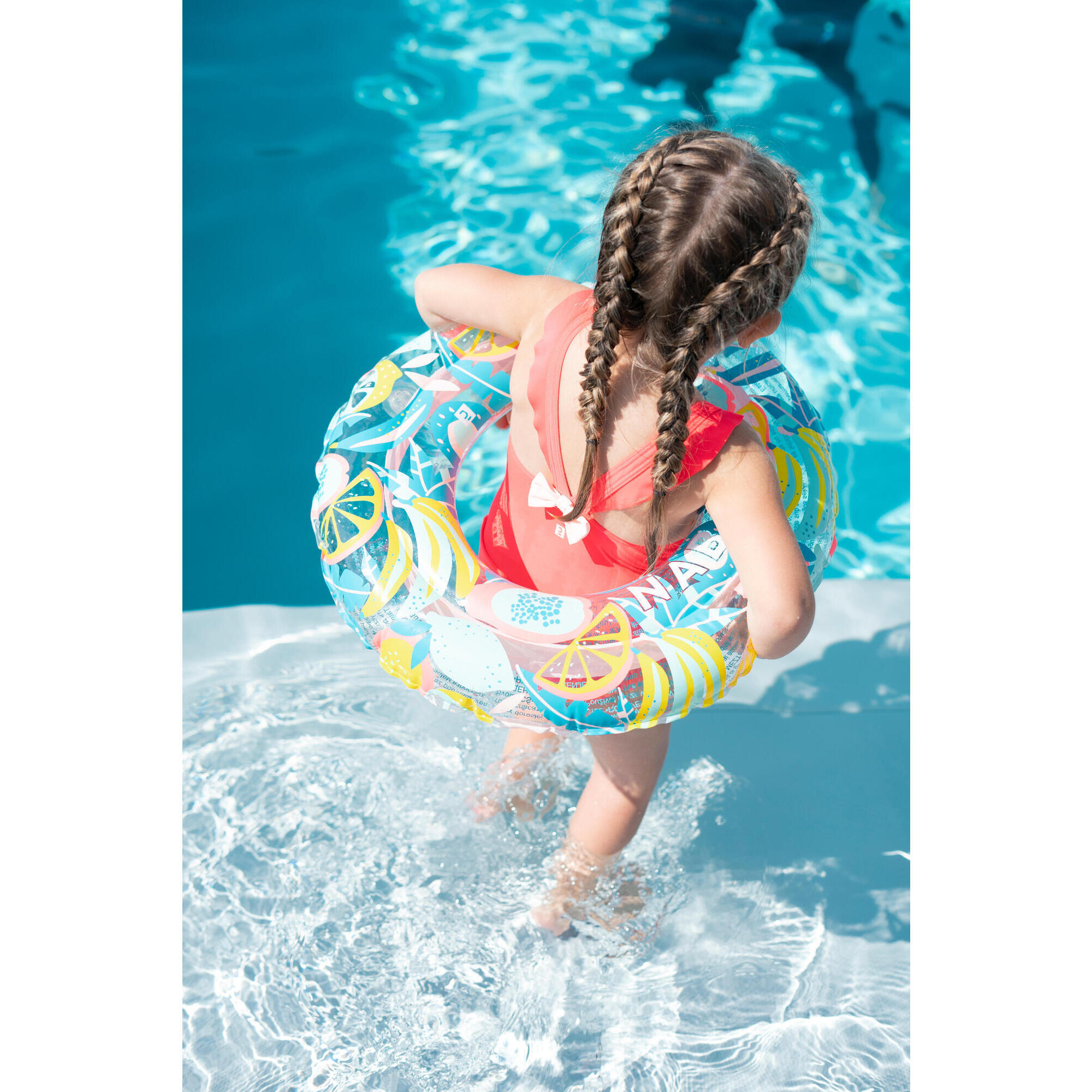 Baby girl 1-piece swimsuit with red skirt