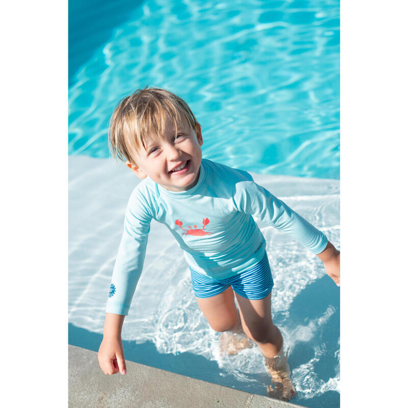 Maglia anti-UV baby azzurra