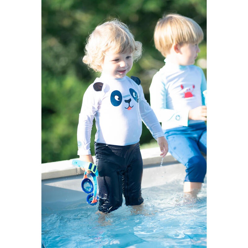 Bebek / Çocuk UV Korumalı Uzun Kollu Wetsuit - Baskılı / Mavi