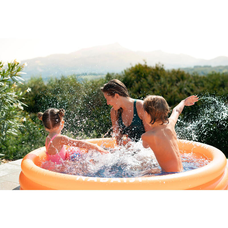 Round inflatable paddling pool with three chambers width 152cm height 30cm