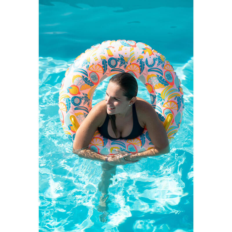 Bouée piscine gonflable imprimée grande taille 92 cm avec poignées