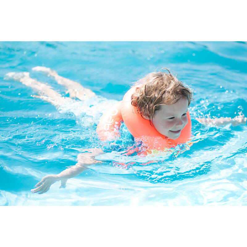 Nacken-Schwimmweste aufblasbar Kinder 18–30 kg - orange