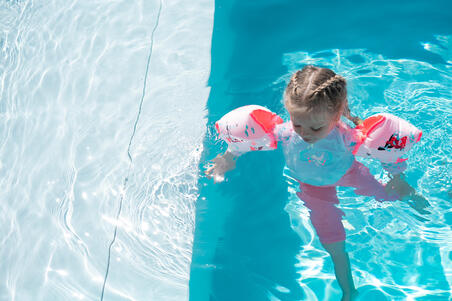 Roze dečje odelo dugih rukava s UV zaštitom za plivanje
