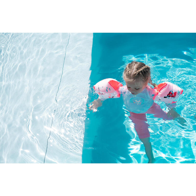 Muta nuoto anti-UV baby bambina maniche lunghe rosa 