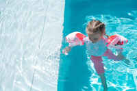 بدلة سباحة بأكمام طويلة مع حماية من الأشعة فوق البنفسجية للأطفال- وردي
