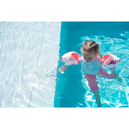 بدلة سباحة بأكمام طويلة مع حماية من الأشعة فوق البنفسجية للأطفال- وردي