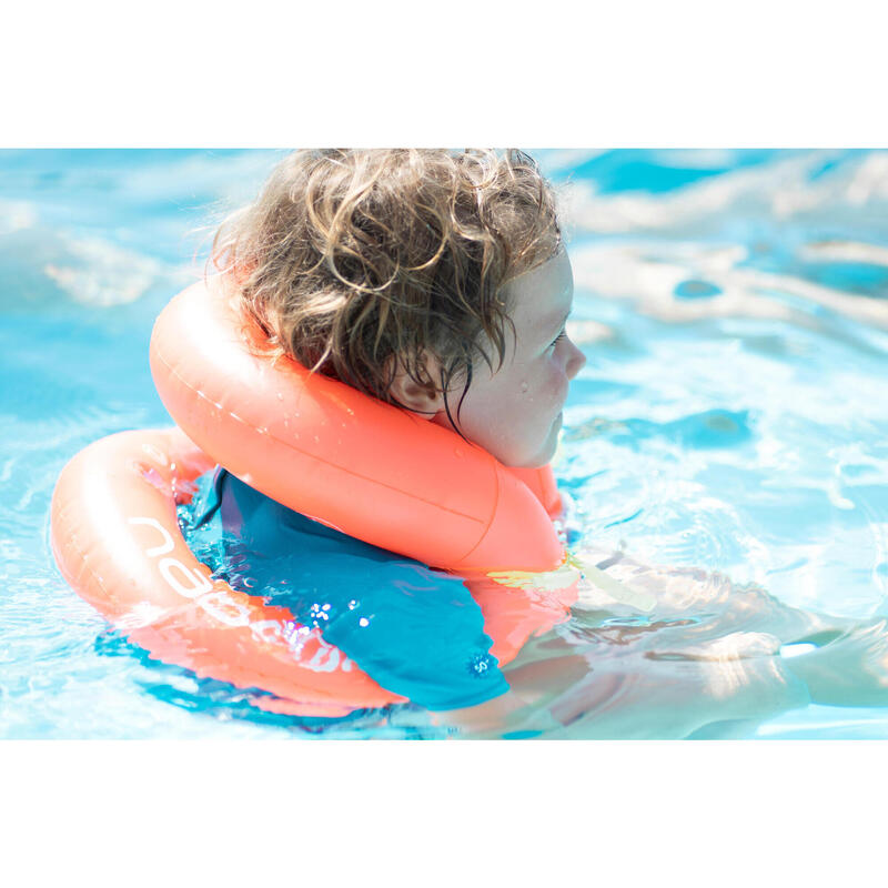 Nacken-Schwimmweste aufblasbar Kinder 18–30 kg - orange