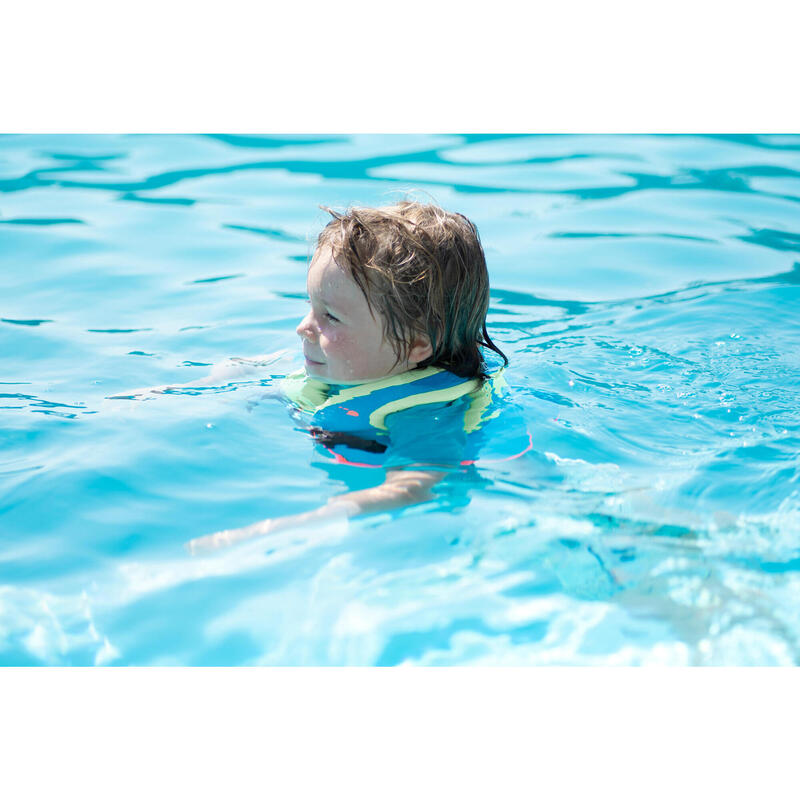 Gilet de natation SWIMVEST+ bleu-vert -15-25 kg