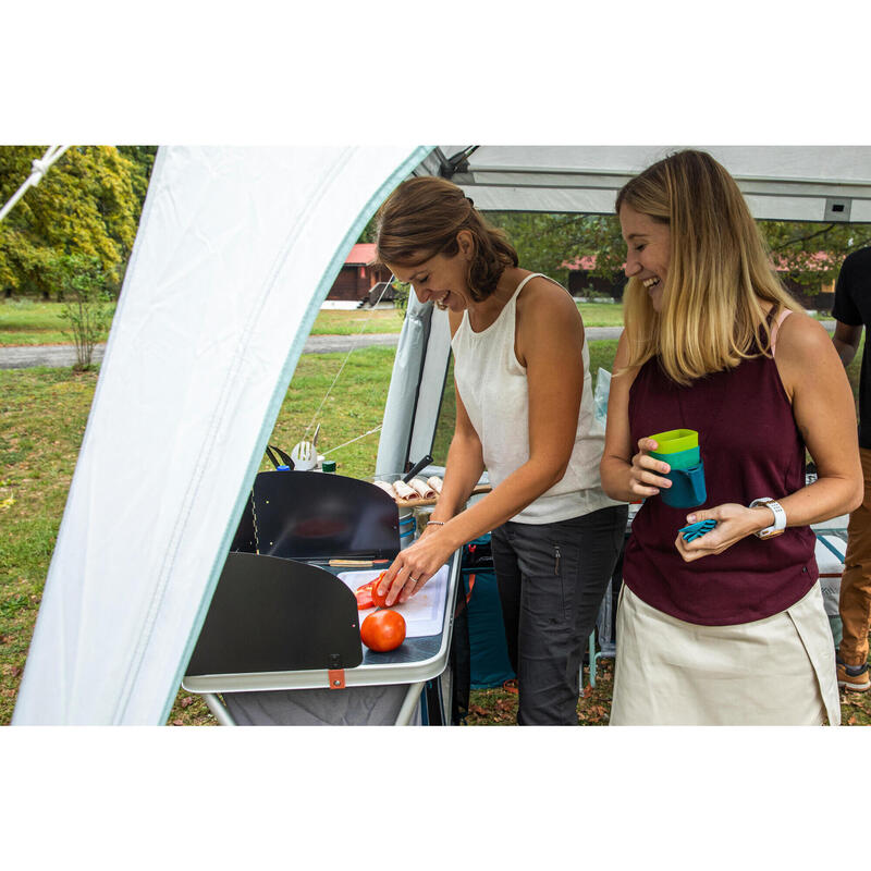 Mueble de cocina para camping plegable y compacto Quechua