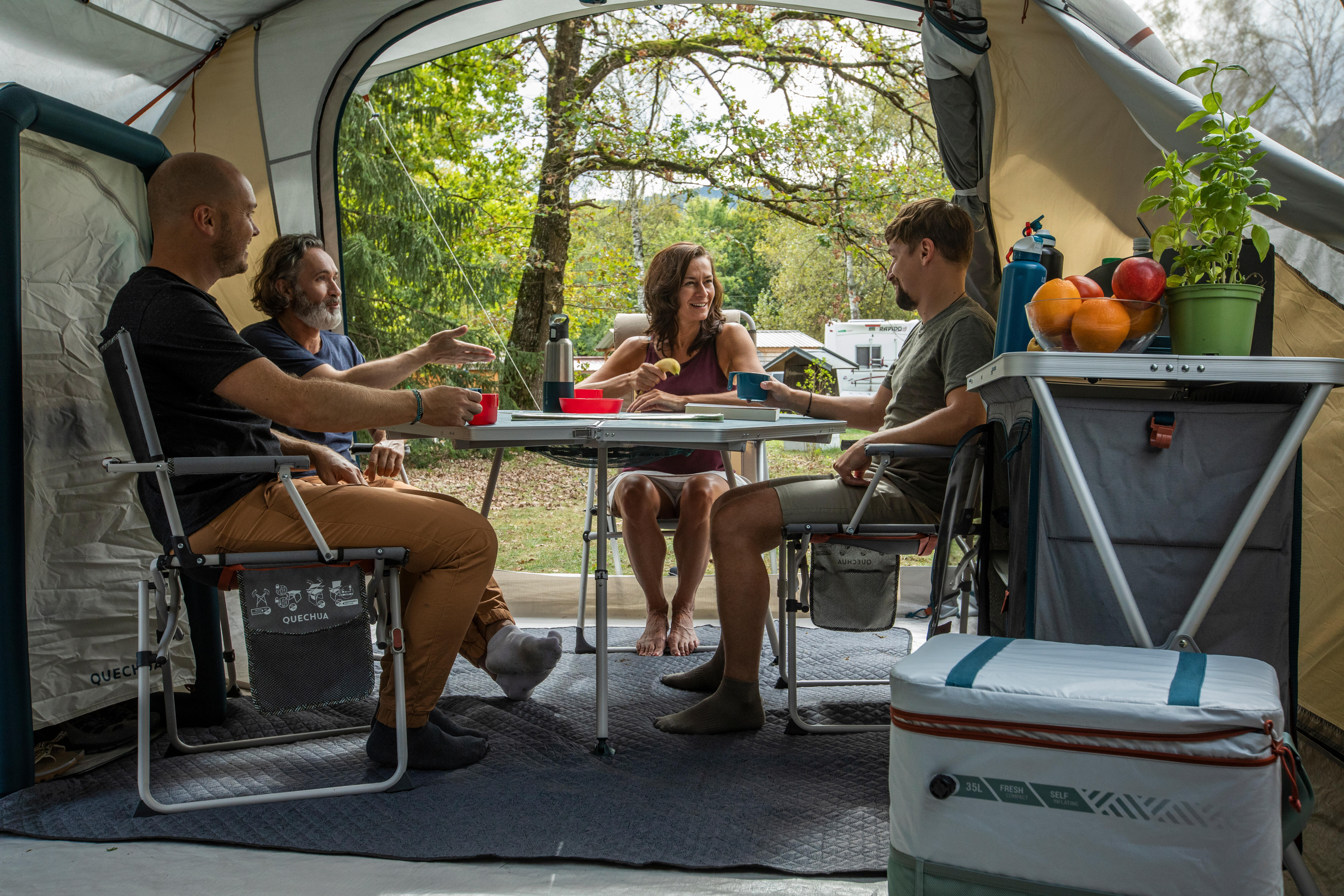 Meuble de rangement pliable de camping - Vert-de-gris, Pétrole