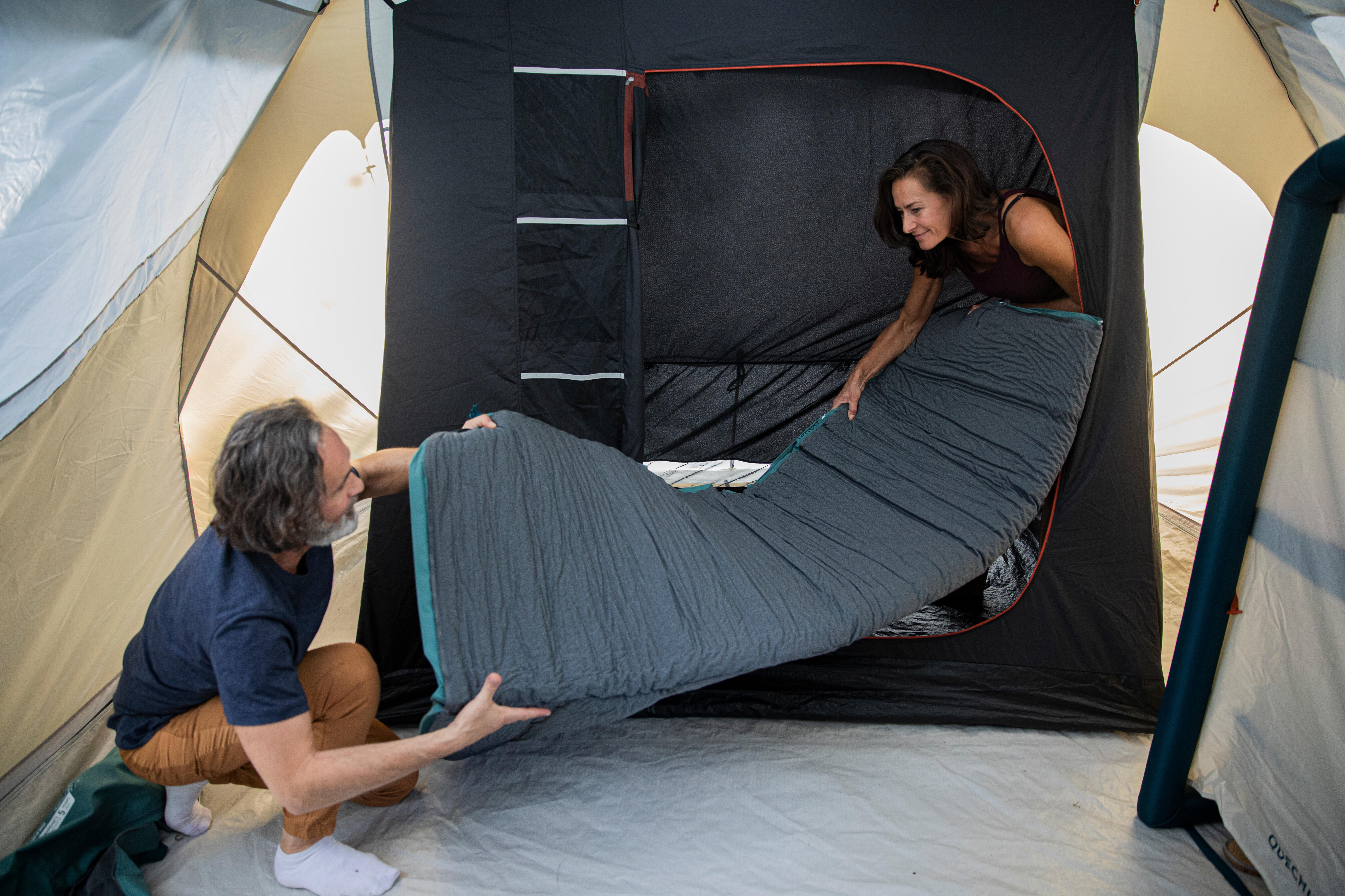 Tente de camping gonflable 6 personnes Air Seconds 6.3 Fresh & Black - QUECHUA