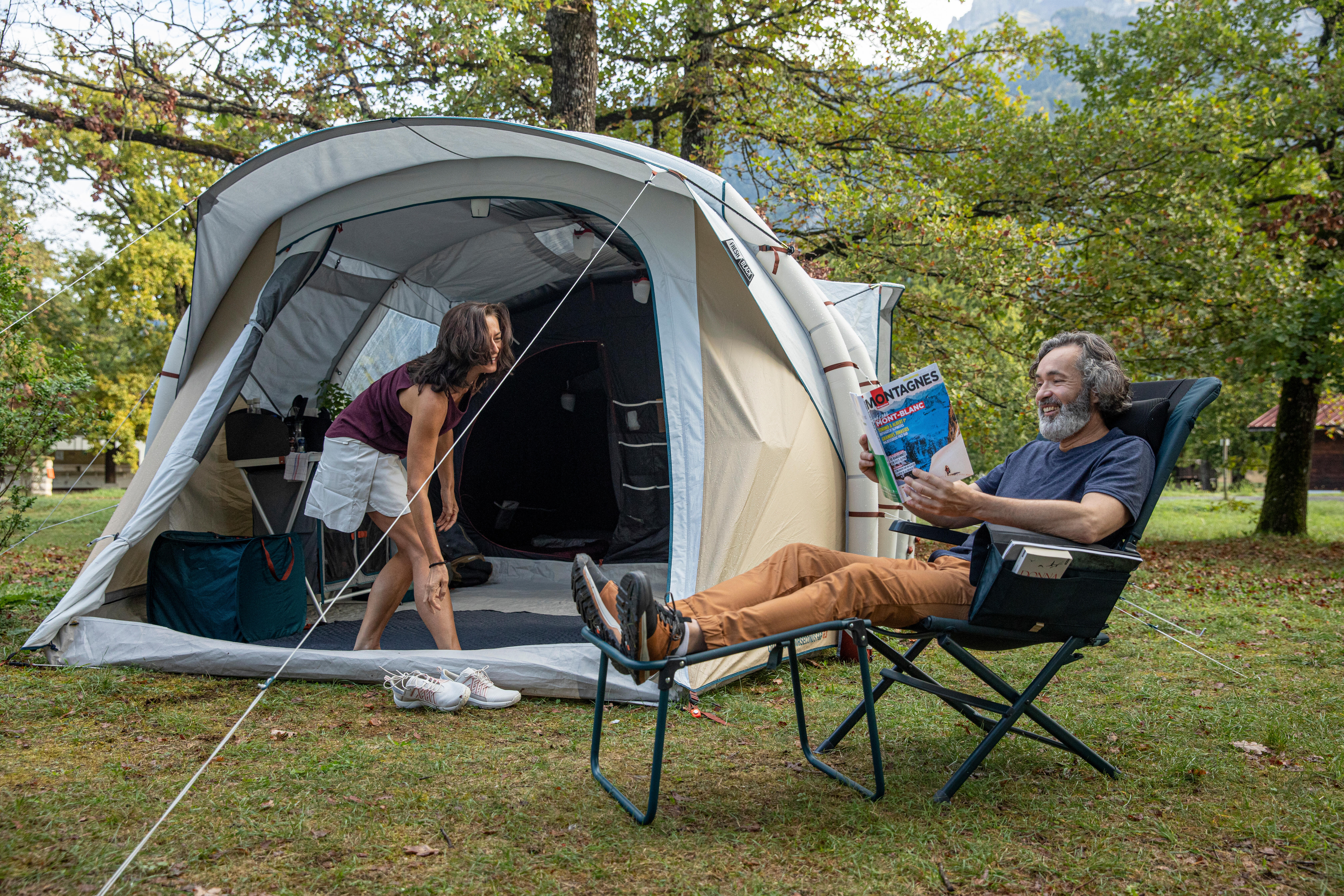 Tente de camping gonflable 6 personnes Air Seconds 6.3 Fresh & Black - QUECHUA