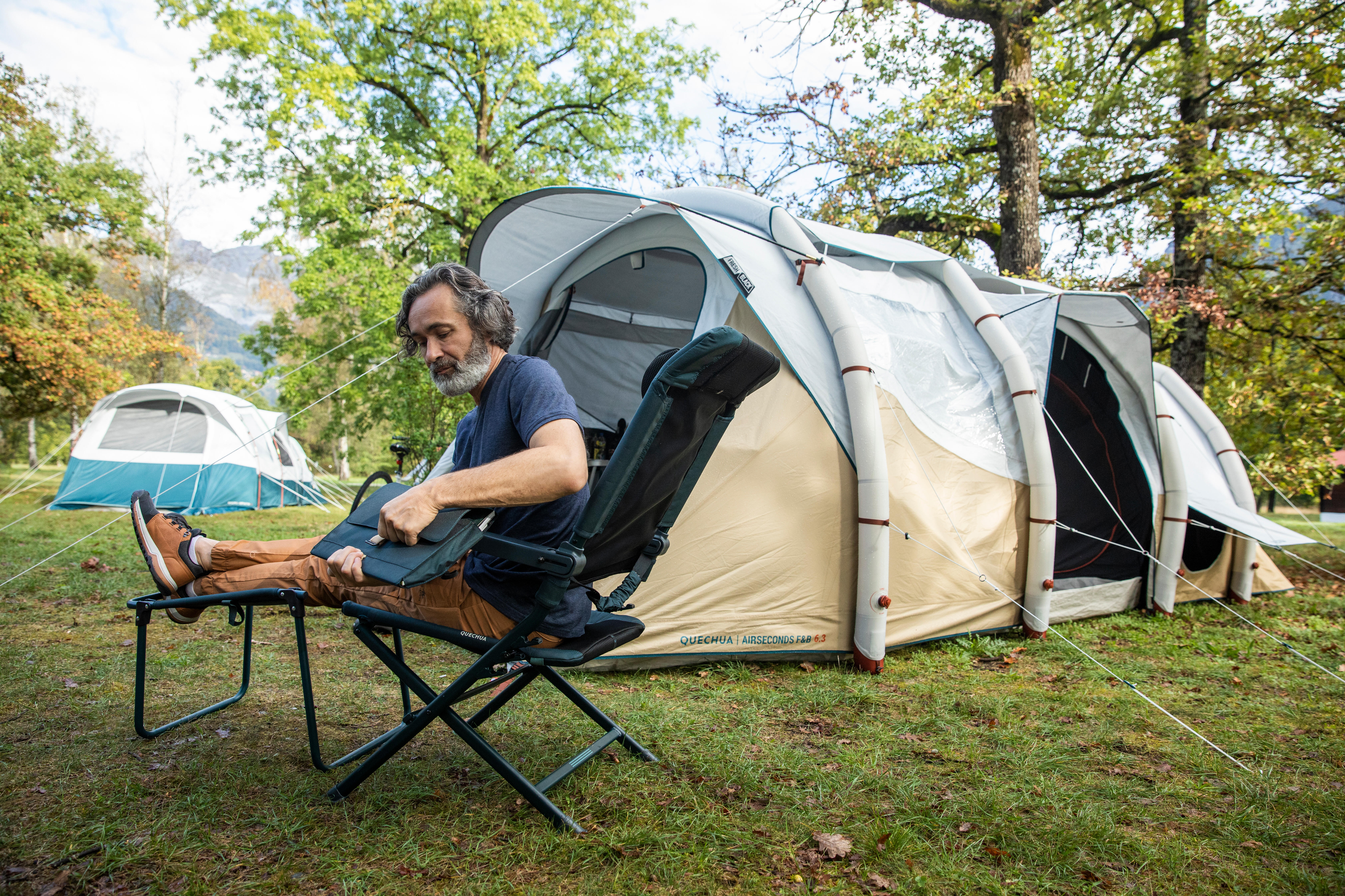 6-Person Inflatable Camping Tent, Air Seconds 6.3 Fresh&Black - QUECHUA