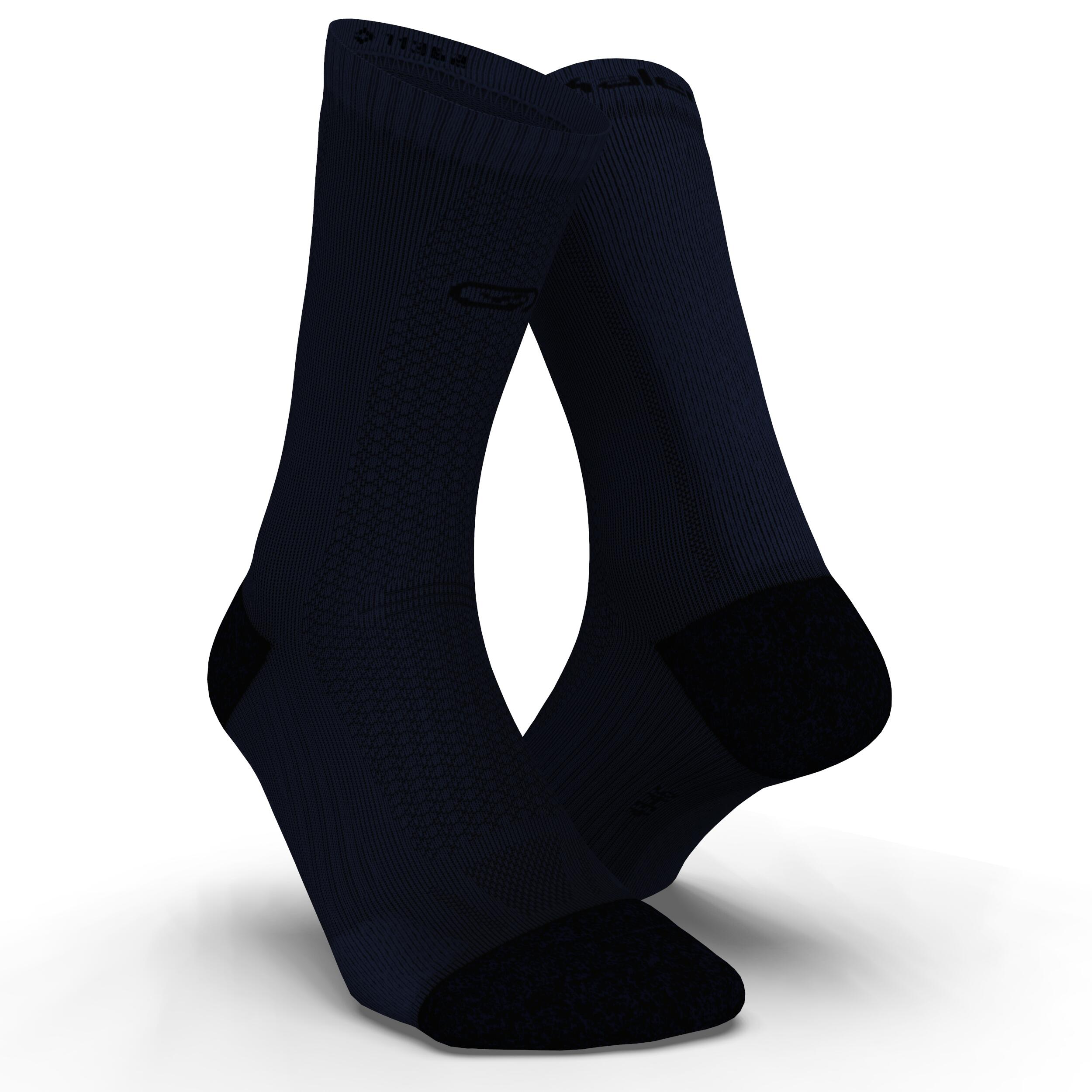Laufsocken wadenlang Kiprun dick marineblau 2/9