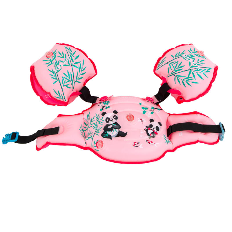 Plavecký pás s rukávky Tiswim 2 panda růžový