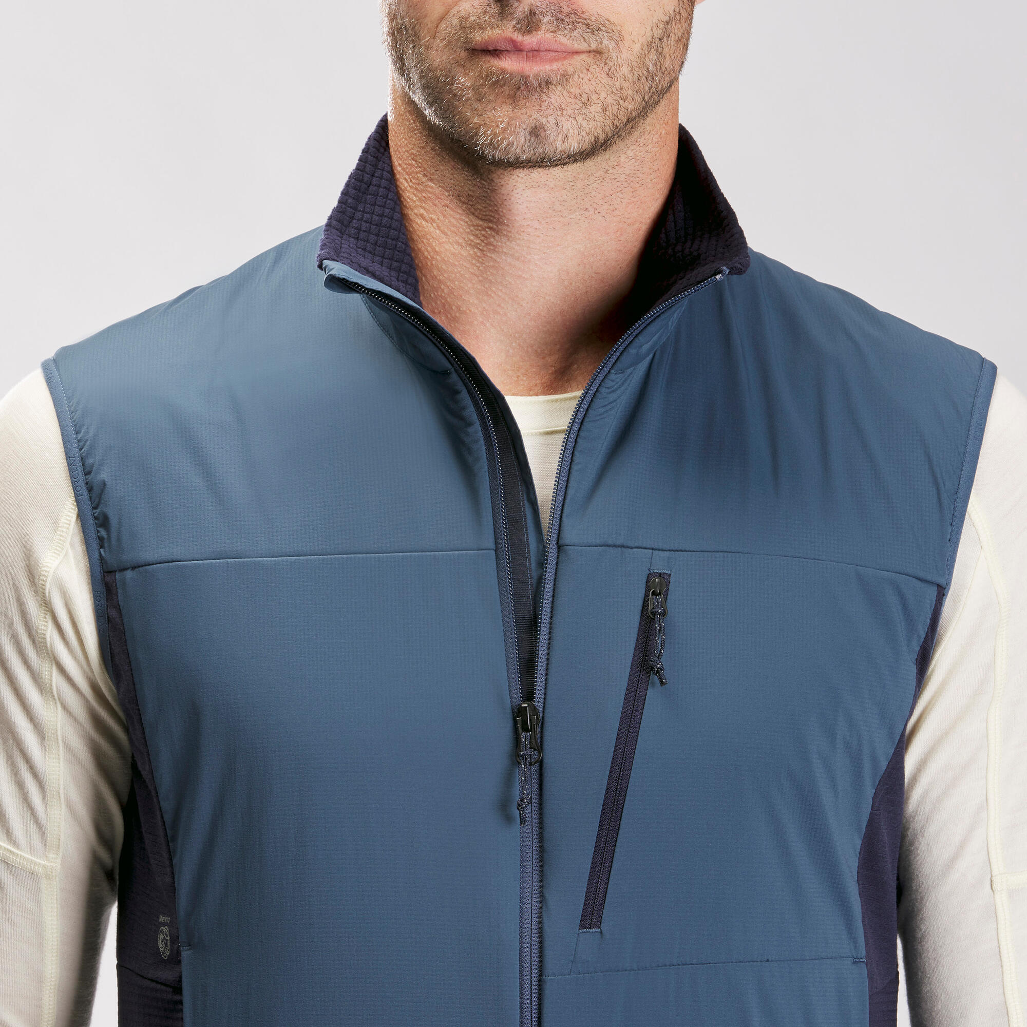 Gilet montagna uomo MT500 WIND azzurro FORCLAZ | DECATHLON