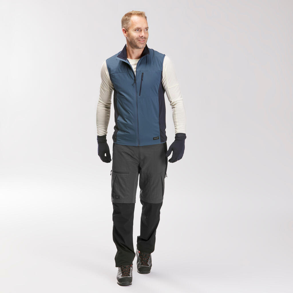 Vīriešu vēju necaurlaidīga bezpiedurkņu pārgājienu veste “MT500”
