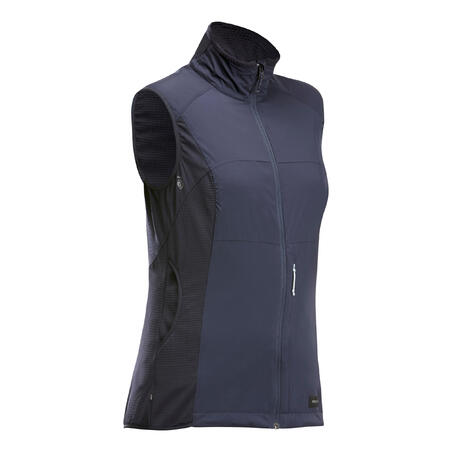 Gilet coupe vent de trek en montagne - TREK 500 Bleu foncé - Femme