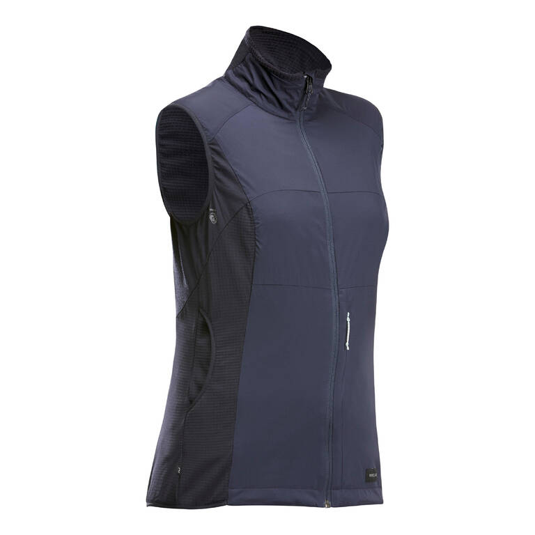 Women's mountain trekking windproof gilet - trek 500 - dark blue