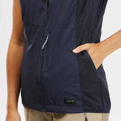 Gilet coupe vent de trek en montagne - TREK 500 Bleu foncé - Femme