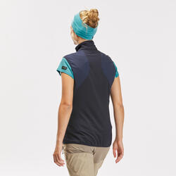 Gilet coupe vent de trek en montagne - TREK 500 Bleu foncé - Femme