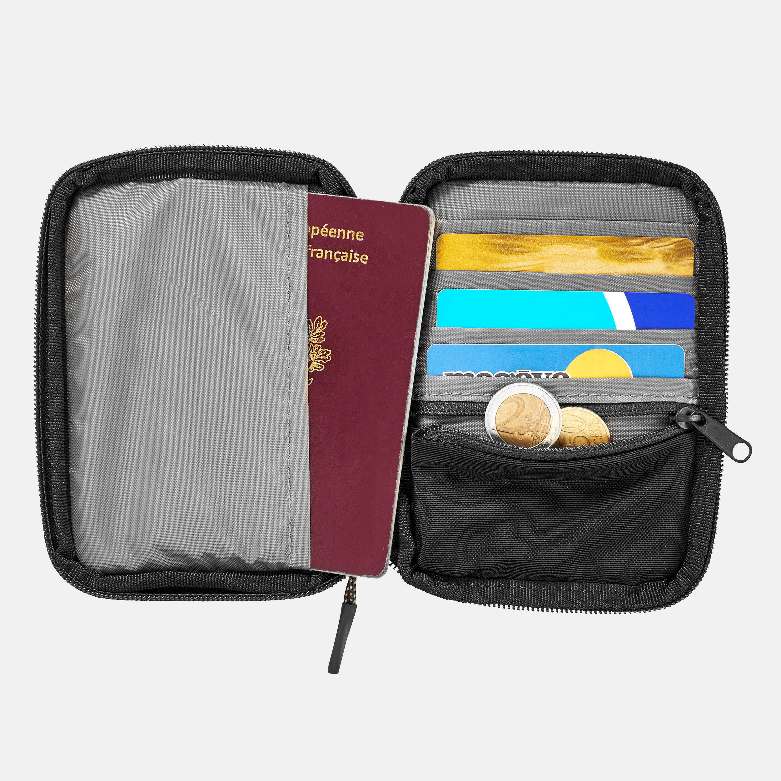 Travel Organiser Wallet Black Grey -  4