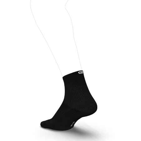 CHAUSSETTES DE RUNNING MI-HAUTEURS CONFORT X2 NOIRES