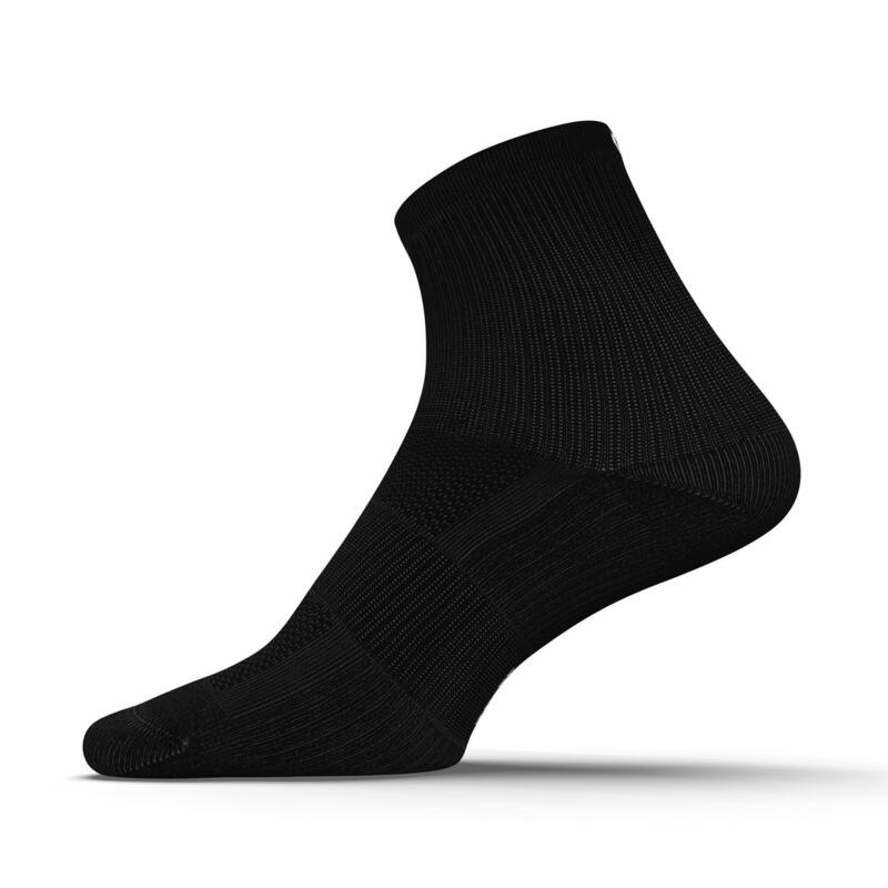 CHAUSSETTES DE RUNNING MI-HAUTEURS CONFORT X2 NOIRES