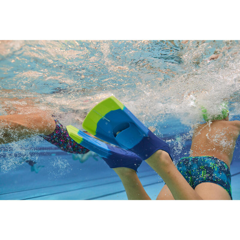 SILIFINS 500 SHORT SWIMMING FINS - 3 COLOURS NAVY BLUE/ BLUE/YELLOW