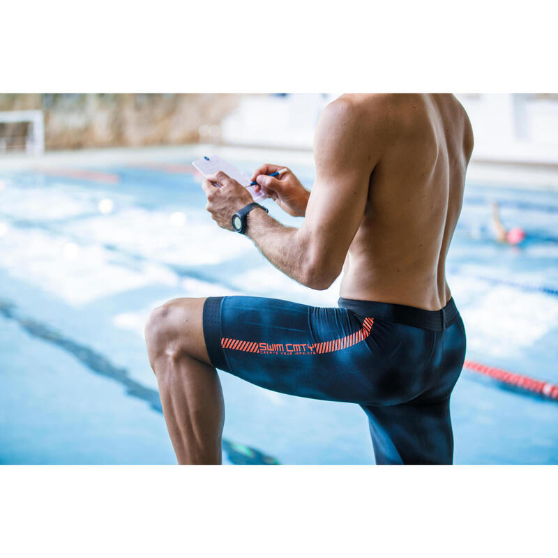 MEN'S FITI SWIMMING JAMMERS - BLACK / TERM ORANGE