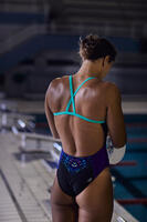 Women’s Swimming One-Piece Swimsuit Lexa Mixen - Green and Blue