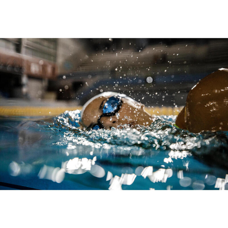 Schwimmbrille verspiegelte Gläser Einheitsgröße - BFast schwarz/blau 