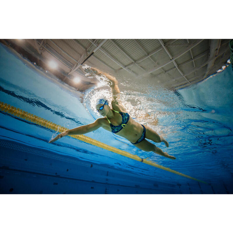 Bas de maillot de bain de natation femme Jana vert et bleu