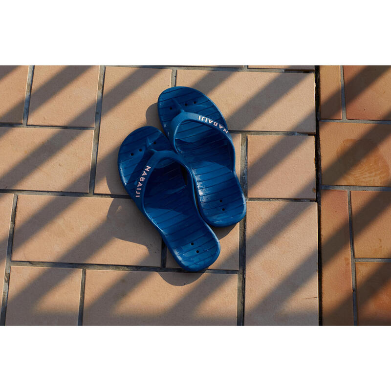 Teenslippers voor aan het zwembad voor dames Tonga 100 Basic blauw